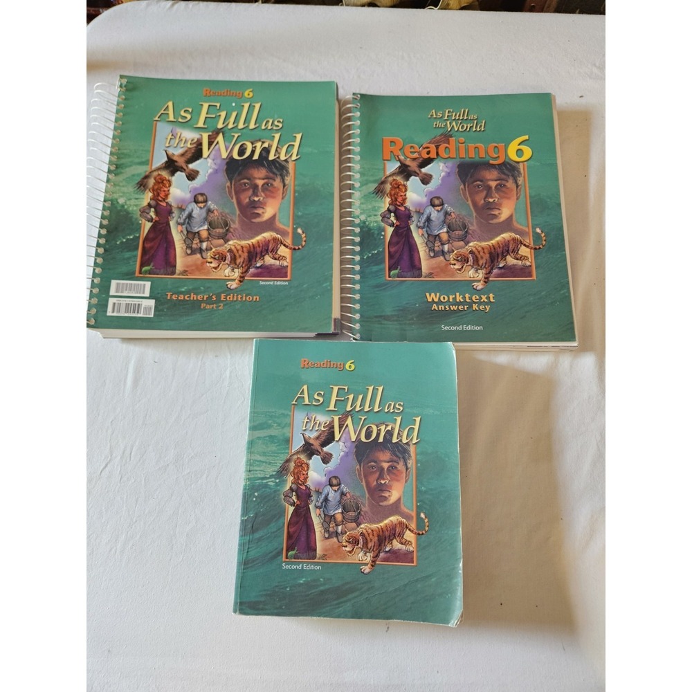 BJU Press Reading 6 As Full as the World Complete Set Teacher Student Answer Key